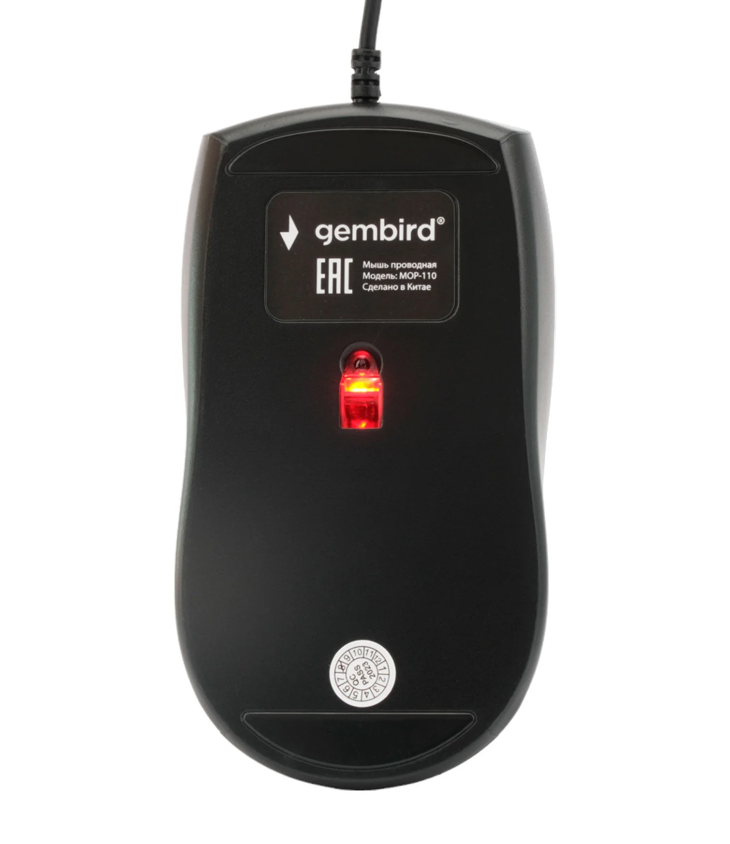 Мышь проводная Gembird MOP-110 черный, 1000 dpi, USB, кнопки - 3