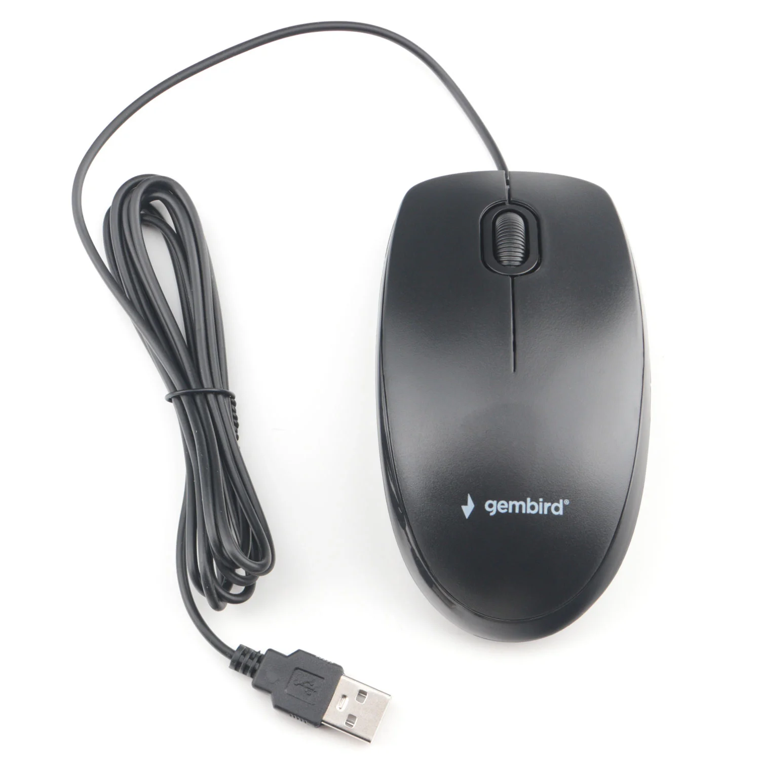 Мышь проводная Gembird MOP-200 черный, 1000 dpi, USB, кнопки - 3