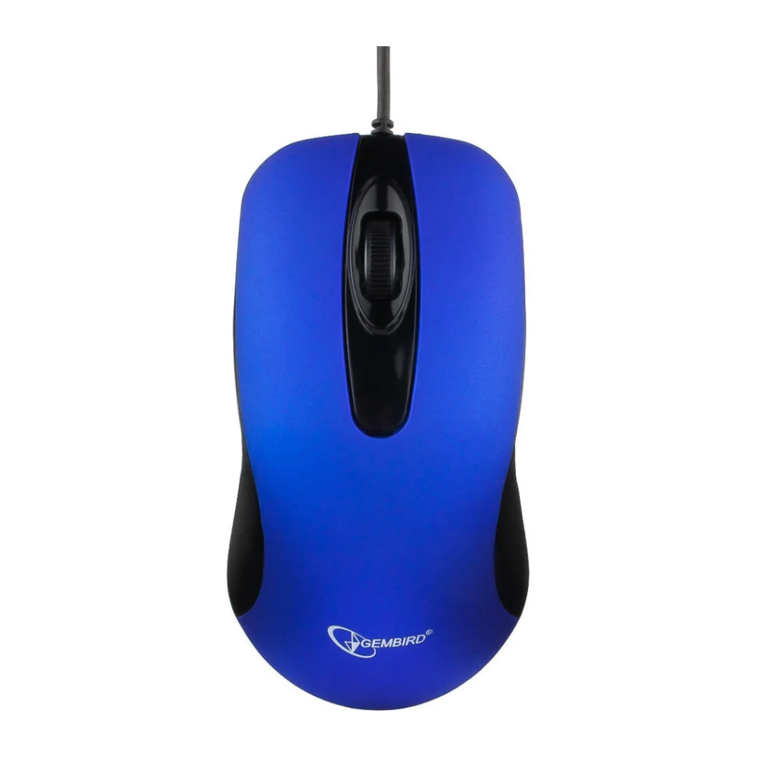 Мышь проводная Gembird MOP-400-B синий, 1000 dpi, USB, кнопки - 3