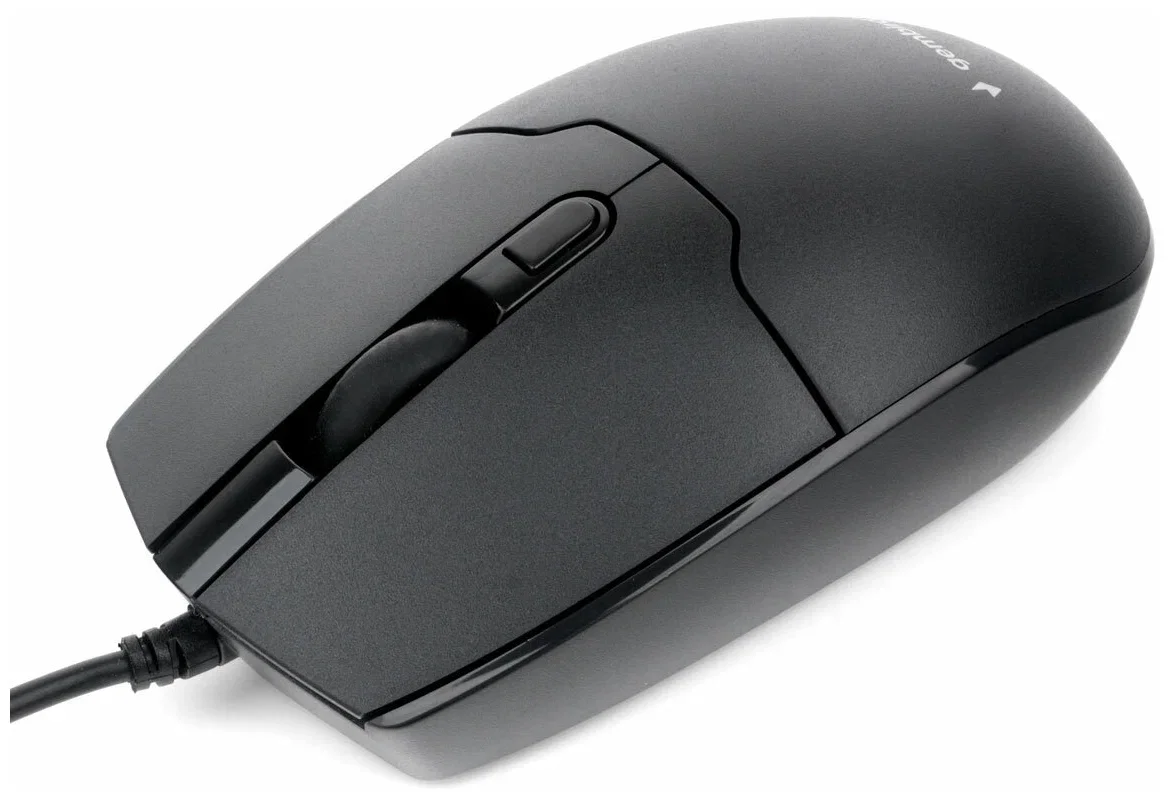 Мышь проводная Gembird MOP-430 черный, 1600 dpi, USB, кнопки - 4