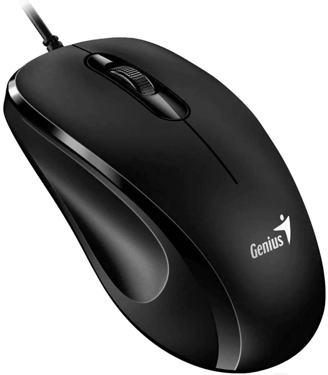 Мышь проводная Genius DX-101 черный, 1200 dpi, USB, кнопки - 3