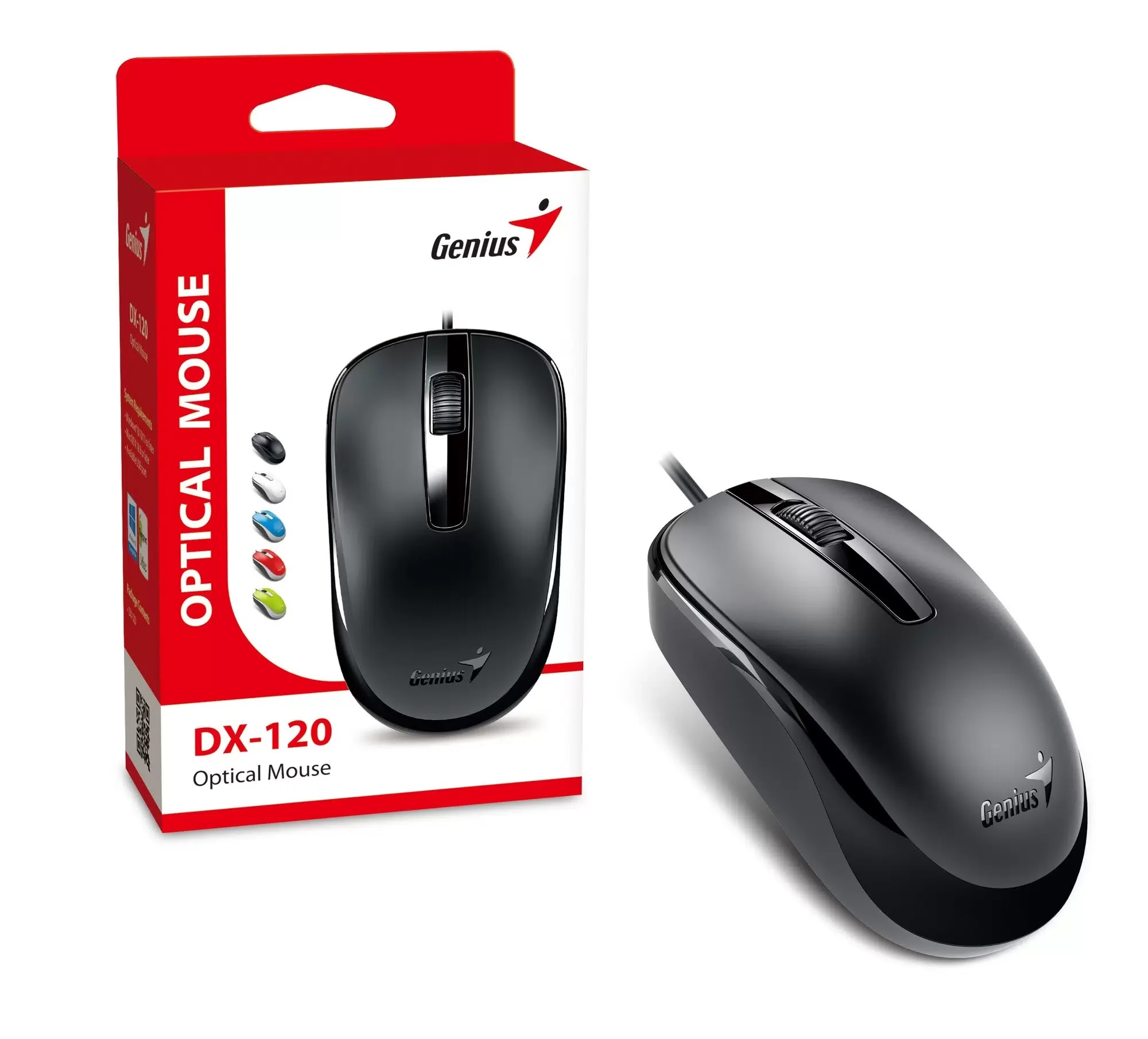 Мышь проводная Genius DX-120 черный, 1000 dpi, USB, кнопки - 3