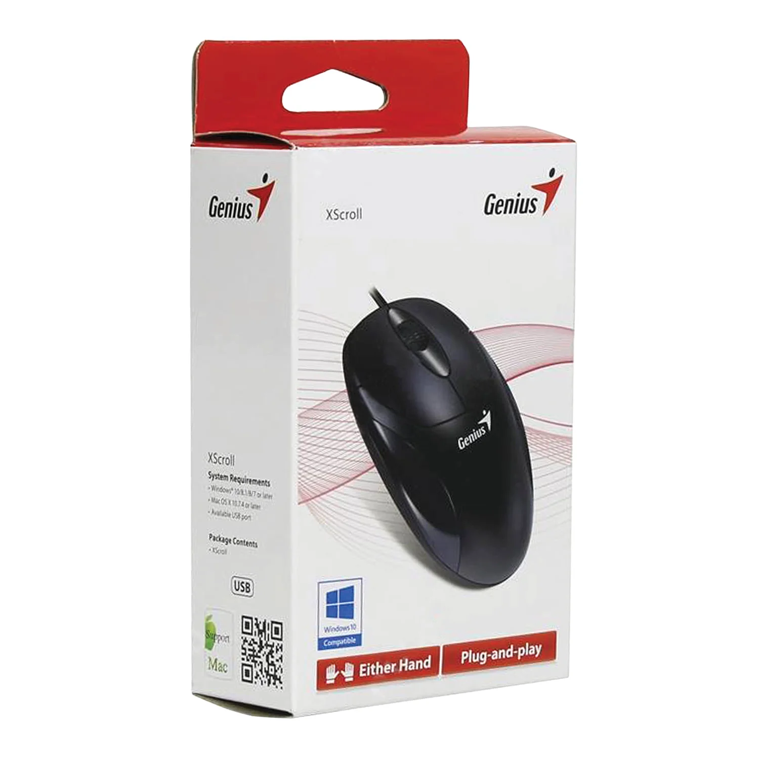Мышь проводная Genius XScroll V3 черный, 1000 dpi, USB, кнопки - 3