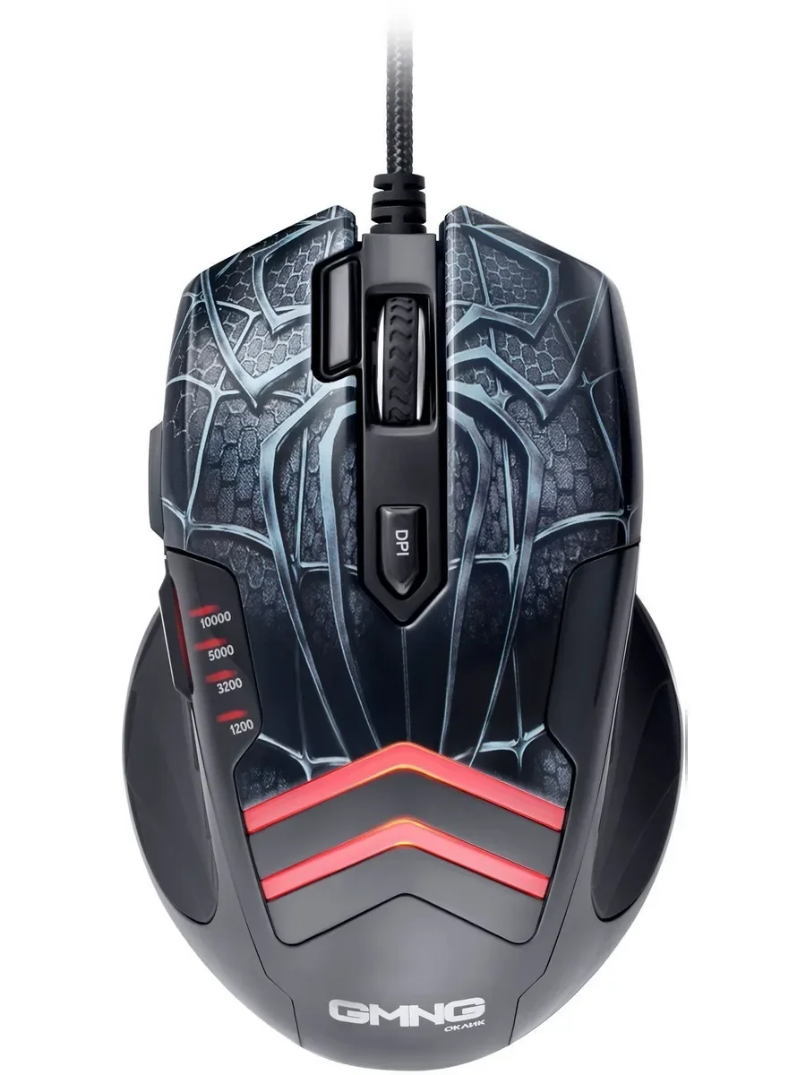 Мышь проводная GMNG XM007 черный/красный, 10000 dpi, USB, кнопки - 7