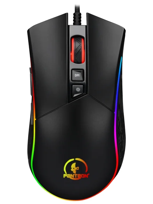 Мышь проводная Jet.A Panteon PS80 черный, 5000 dpi, USB, кнопки - 9