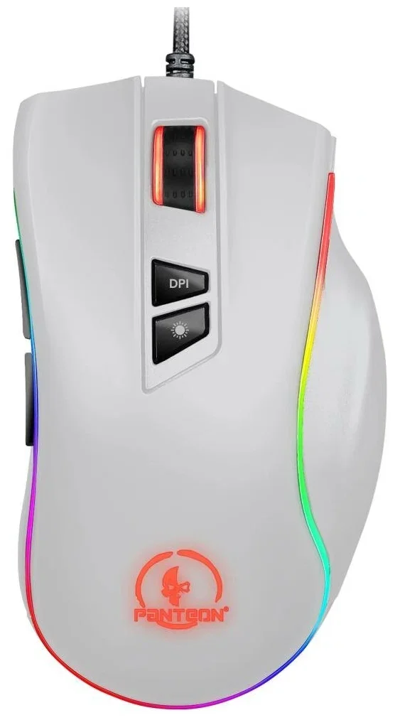 Мышь проводная Jet.A Panteon PS88 белый, 6200 dpi, USB, кнопки - 9