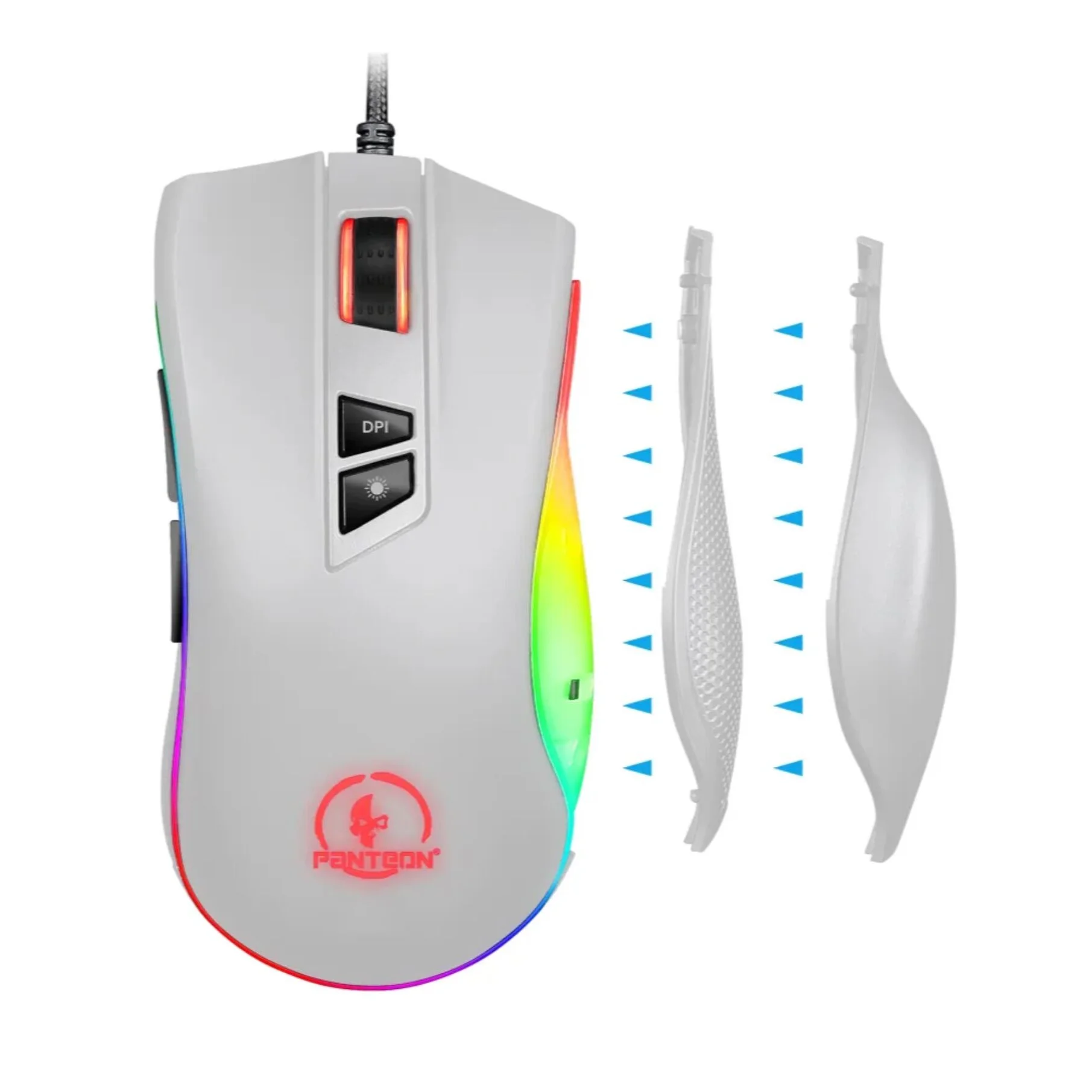 Мышь проводная Jet.A Panteon PS88 белый, 6200 dpi, USB, кнопки - 9