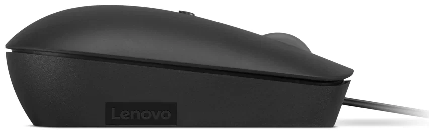 Мышь проводная Lenovo 400 черный, 2400 dpi, USB-C, кнопки - 4