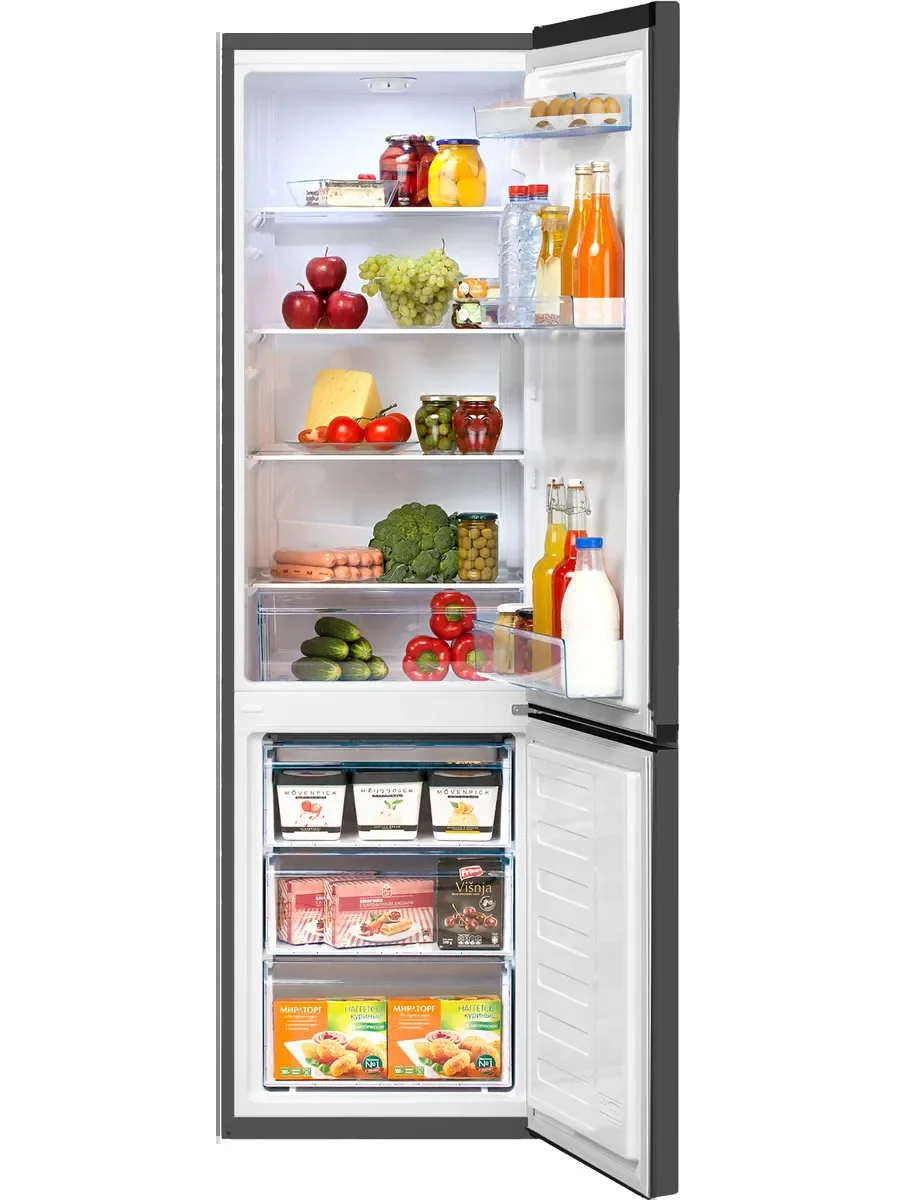 Холодильник двух кам нижн мороз Beko B1RCSK312G 54x184x60см,капельная и ручная система,310, серый