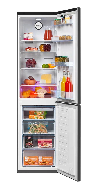 Холодильник двух кам нижн мороз BEKO B3R0CNK332HX 54х201х60 см,No Frost,335 л. белый