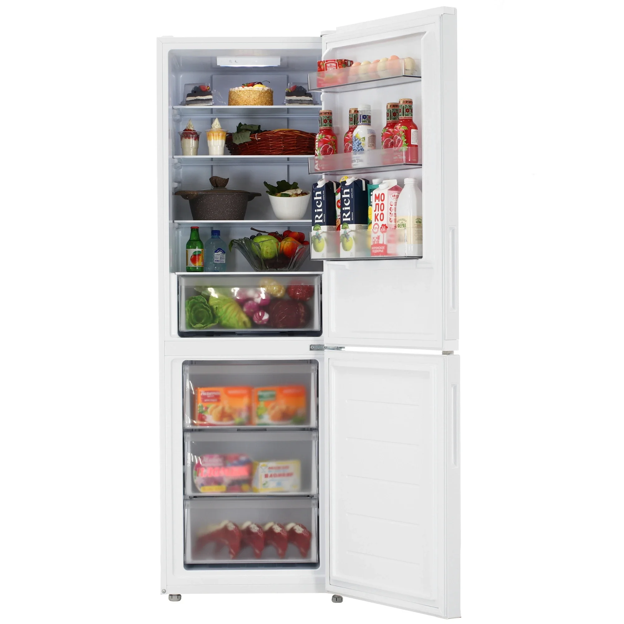 Холодильник двух кам нижн мороз Candy CFN6185W 298л,59.5 см x 185 см x 59 см, No Frost.