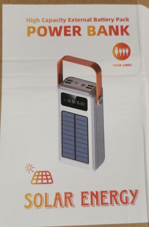 Внешний аккумулятор (Power Bank) 80 000 mAh, провод 1in4, Solar Energy!