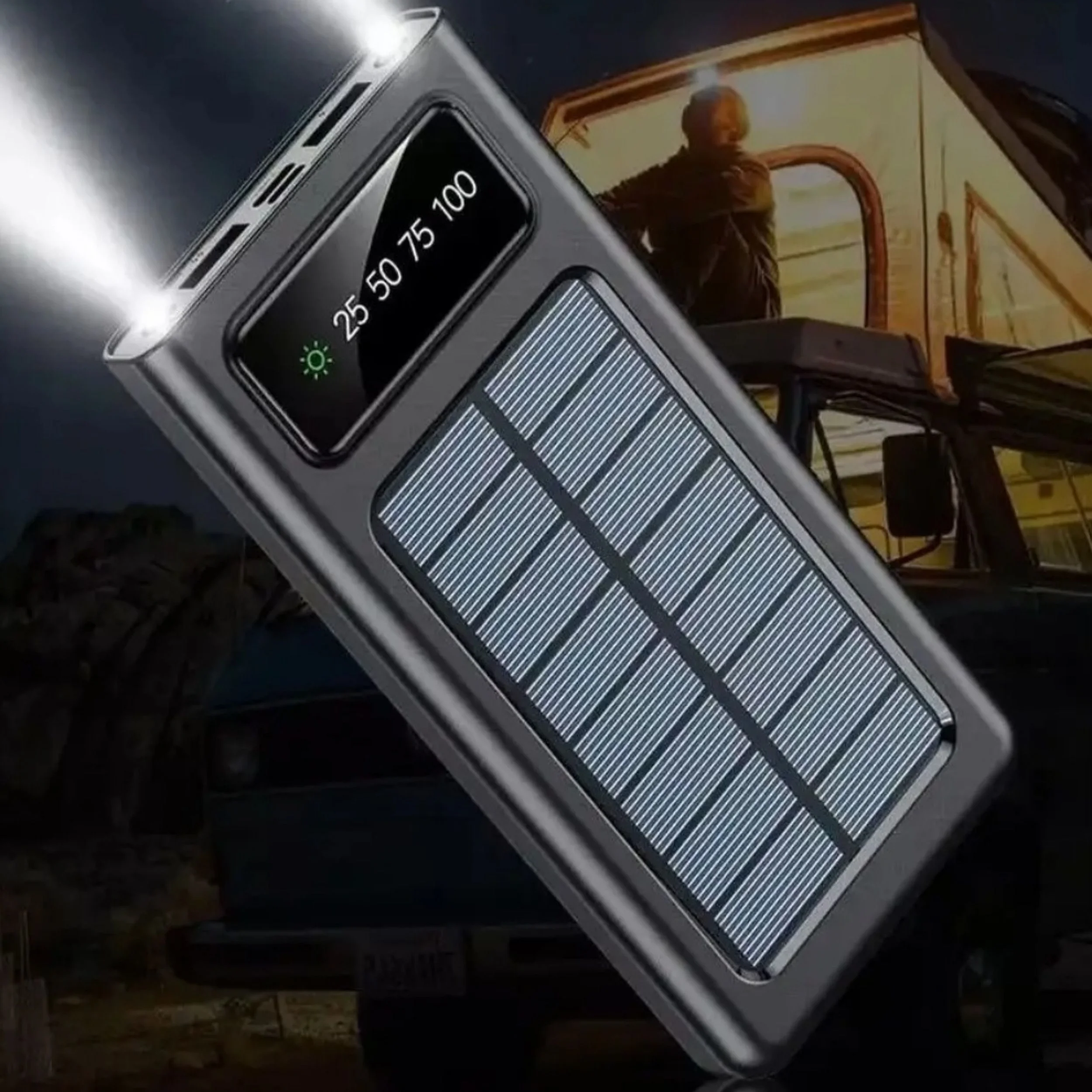 Внешний аккумулятор (Power Bank) 80 000 mAh, провод 1in4, Solar Energy!