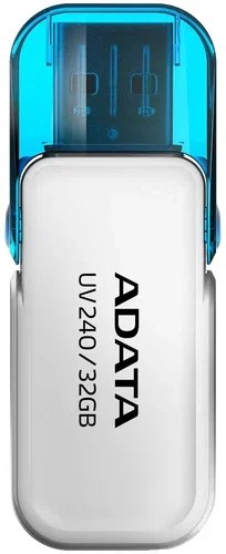 Флешка USB ADATA UV240 (AUV240-32G-RWH), 32Gb, USB 2.0, R/W 15/5, белый/синий