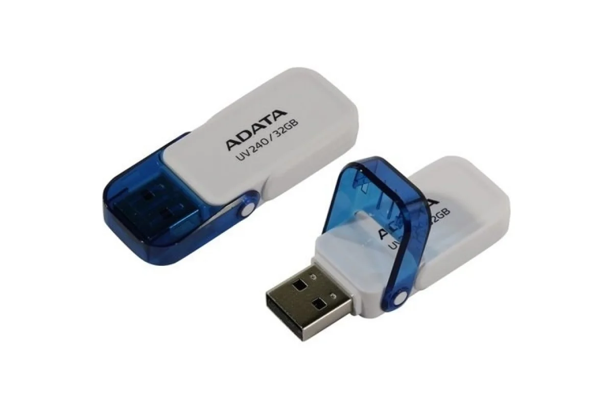 Флешка USB ADATA UV240 (AUV240-32G-RWH), 32Gb, USB 2.0, R/W 15/5, белый/синий
