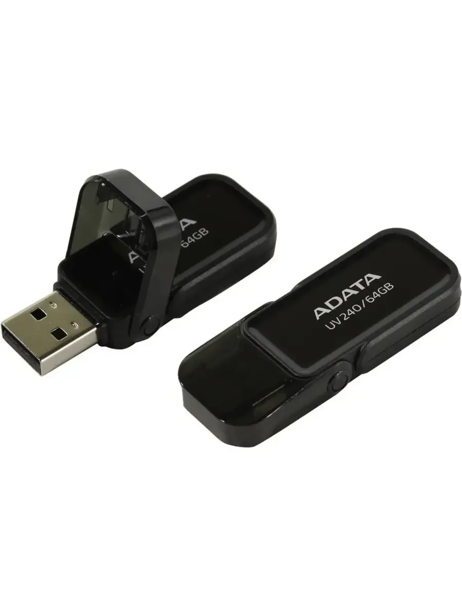 Флешка USB ADATA UV240 (AUV240-64G-RBK), 64Gb, USB 2.0, R/W 15/5, черный