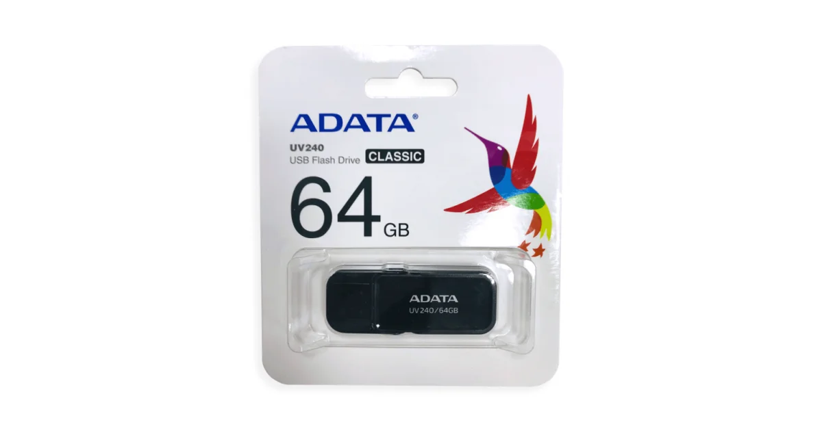Флешка USB ADATA UV240 (AUV240-64G-RBK), 64Gb, USB 2.0, R/W 15/5, черный