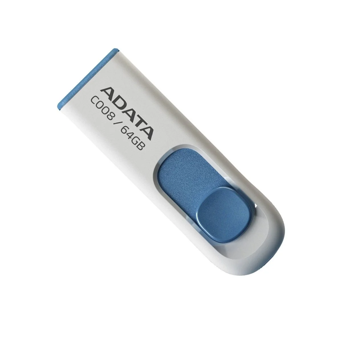Флешка USB ADATA С008 (AC008-64G-RWE), 64Gb, USB 2.0, R/W 15/5, белый/синий