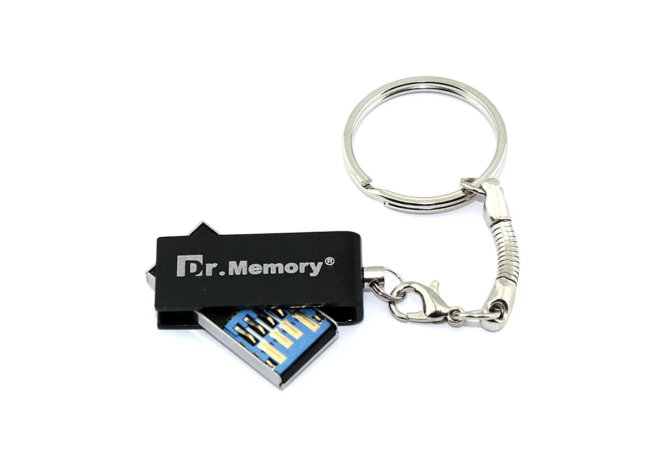 Флешка USB Dr. Memory 005, 8Gb, USB 3.0, R/W 25/15, серебристый/черный