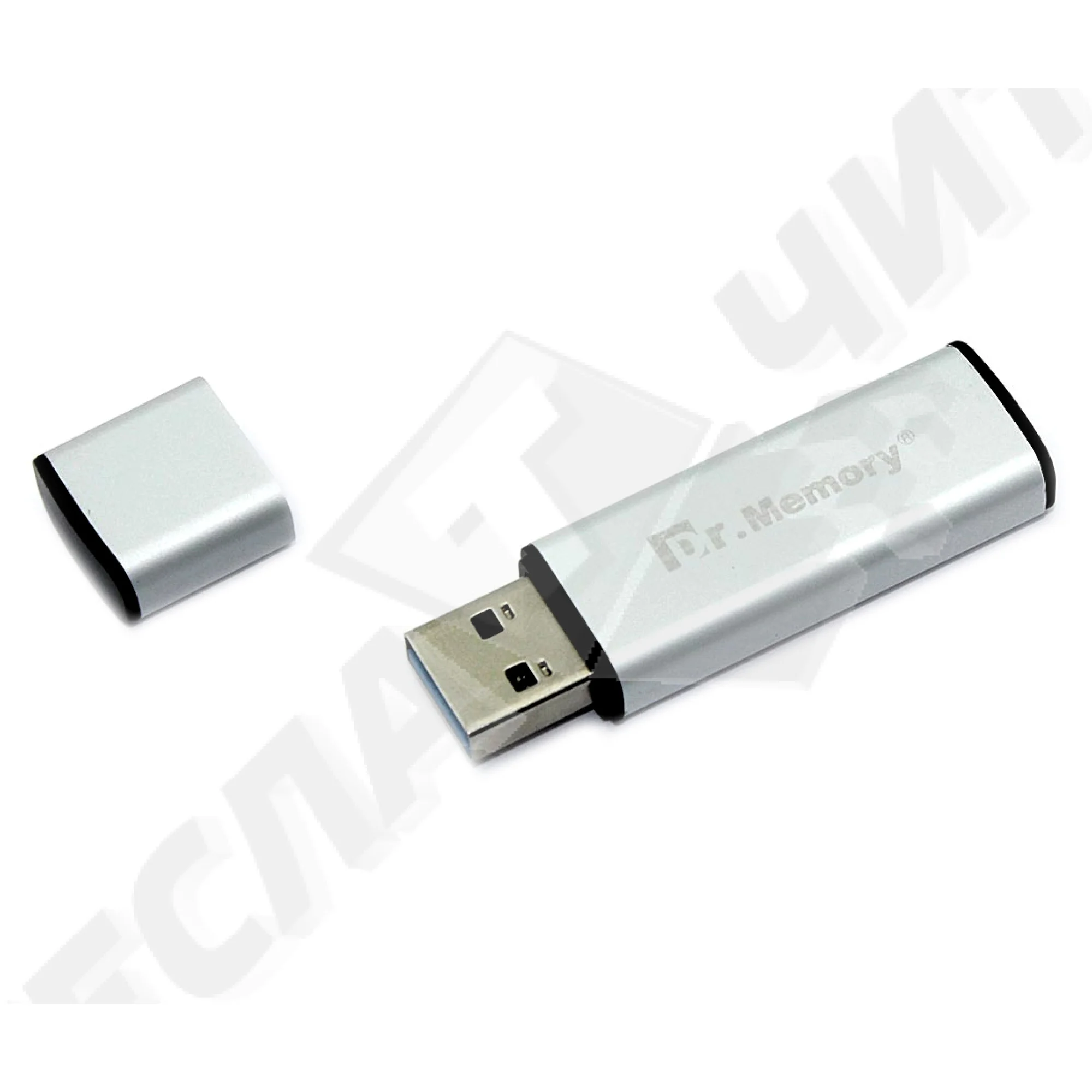 Флешка USB Dr. Memory 005, 8Gb, USB 3.0, R/W 25/15, серебристый/черный
