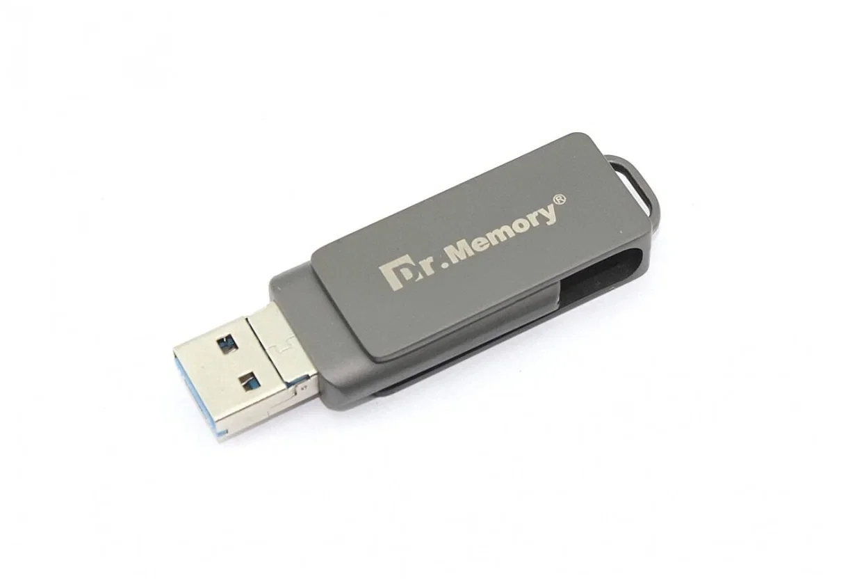 Флешка USB Dr. Memory 051, 4Gb, USB 3.0/USB Type-C, R/W 70/40, серый