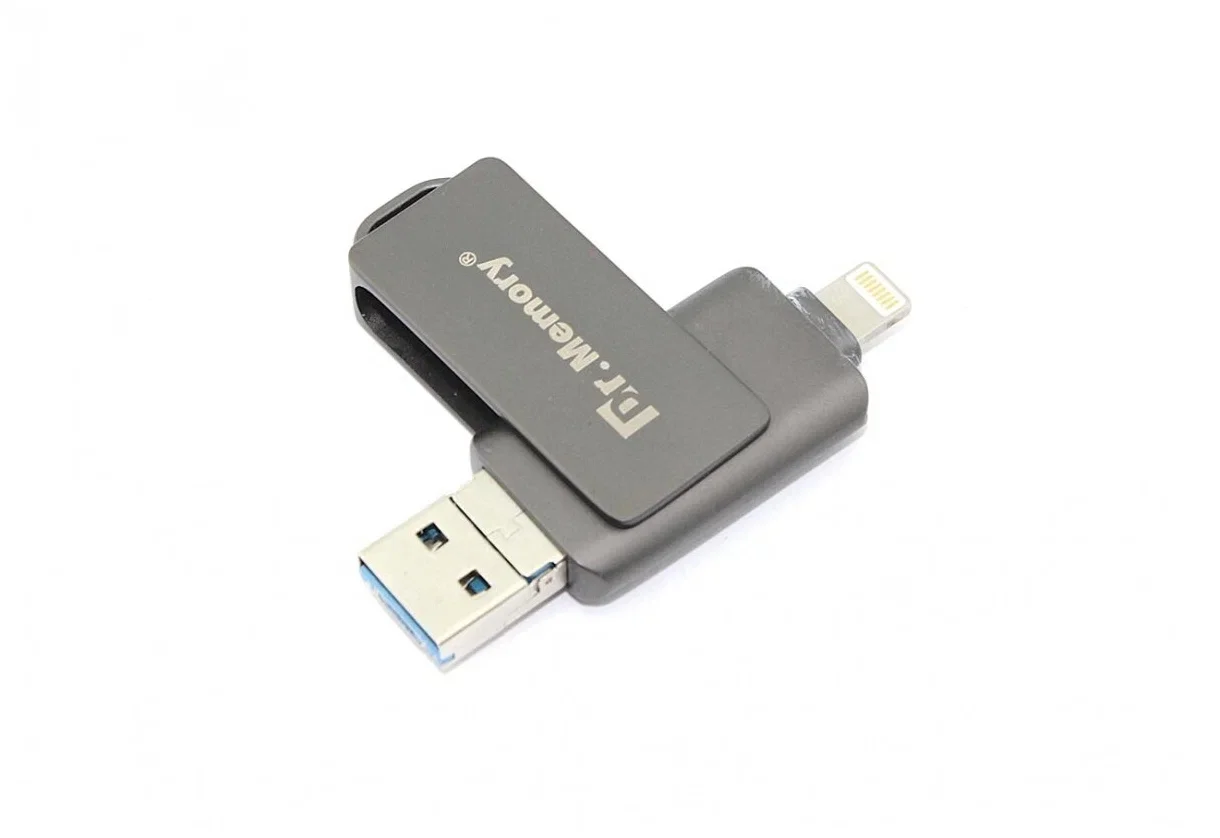 Флешка USB Dr. Memory 051, 4Gb, USB 3.0/USB Type-C, R/W 70/40, серый