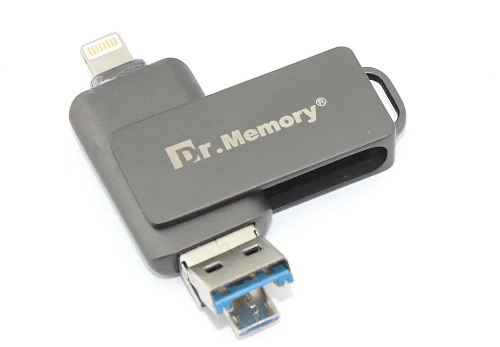 Флешка USB Dr. Memory 051, 4Gb, USB 3.0/USB Type-C, R/W 70/40, серый