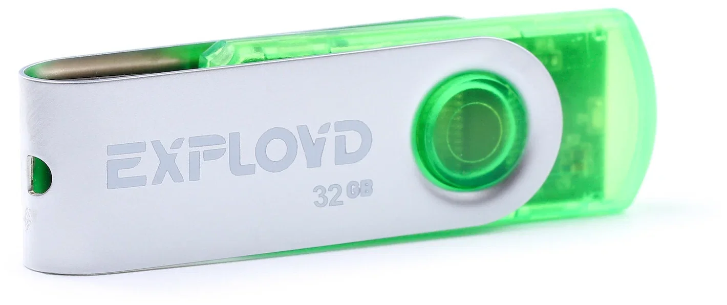 Флешка USB Exployd 530 Green (EX032Gb530-G), 32Gb, USB 2.0, R/W 20/10, зеленый