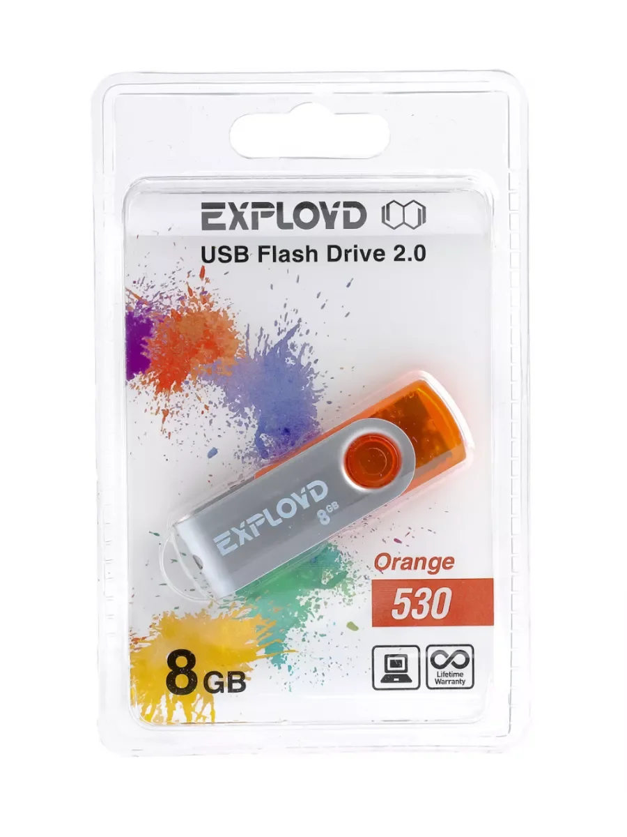 Флешка USB Exployd 530 Orange (EX032Gb530-O), 32Gb, USB 2.0, R/W 20/10, оранжевый