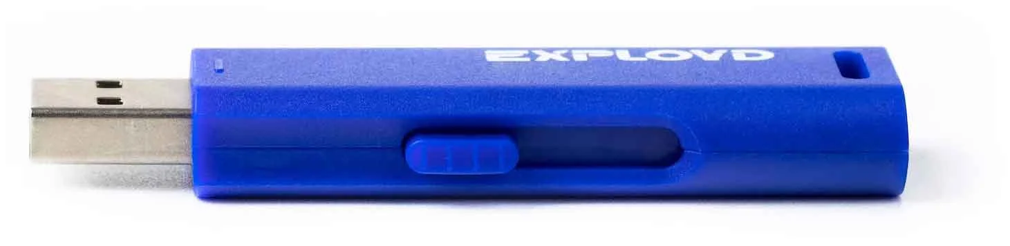 Флешка USB Exployd 580 Blue (EX-32Gb-580-Blue), 32Gb, USB 2.0, R/W 15/8, синий