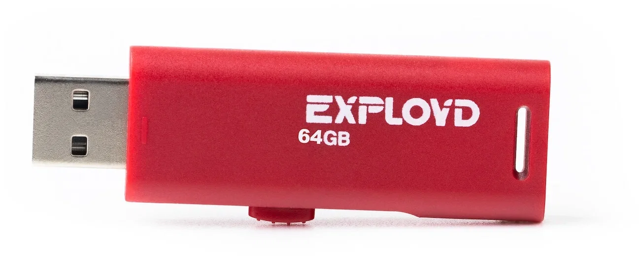 Флешка USB Exployd 580 Red (EX-32Gb-580-Red), 32Gb, USB 2.0, R/W 15/8, красный