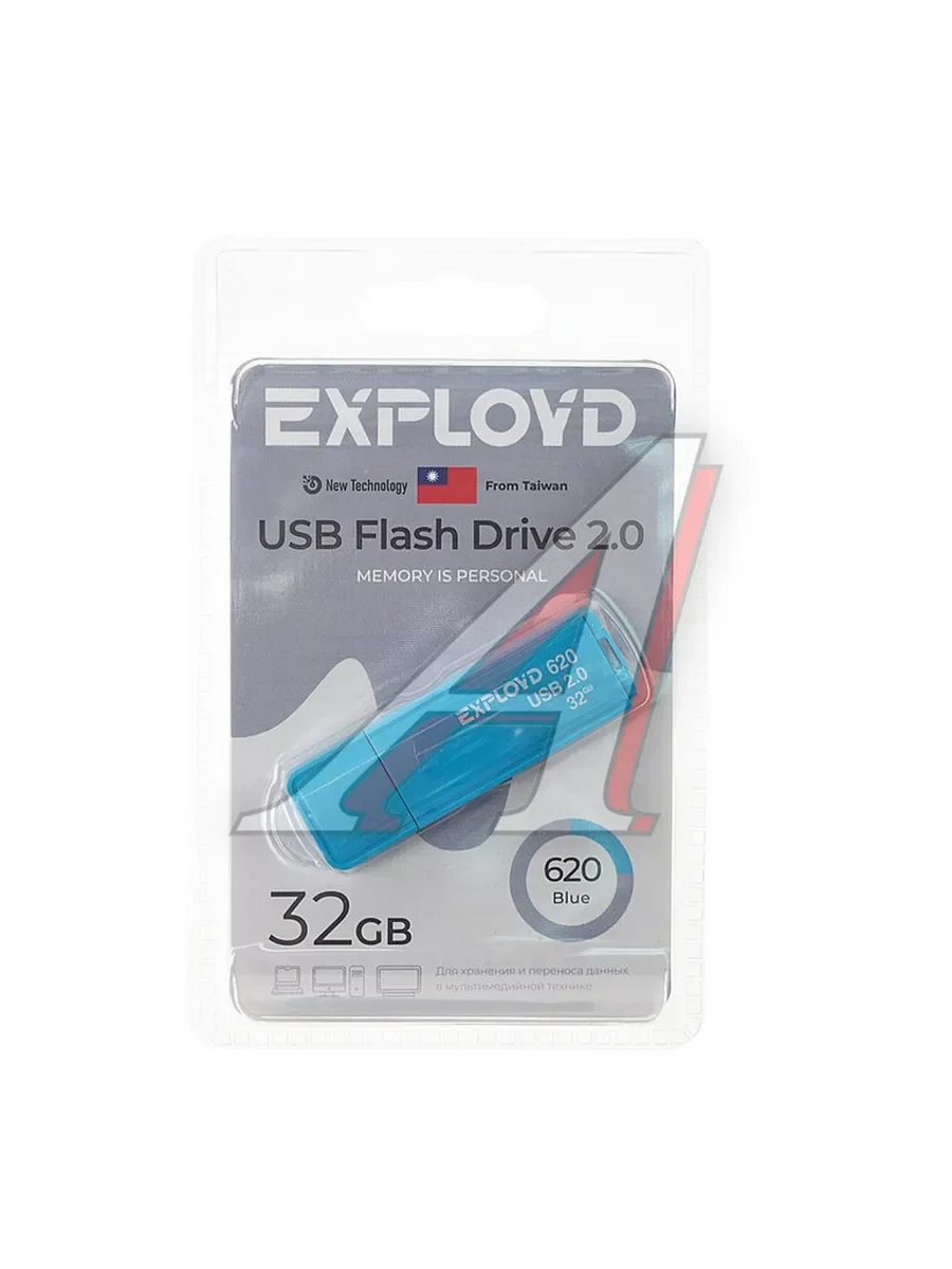 Флешка USB Exployd 620 Blue (EX-32Gb-620-Blue), 32Gb, USB 2.0, R/W 15/8, синий