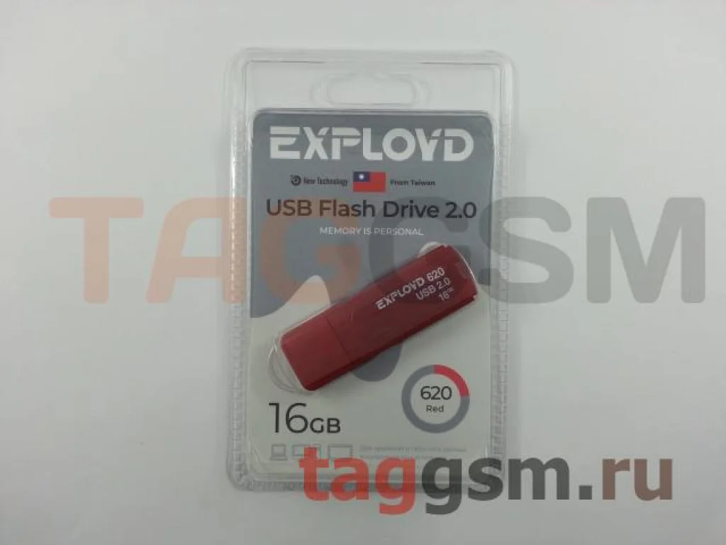 Флешка USB Exployd 620 Red (EX-32Gb-620-Red), 32Gb, USB 2.0, R/W 15/8, красный