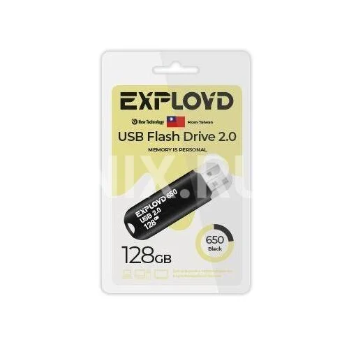 Флешка USB Exployd 650 Black (EX-32Gb-650-Black), 32Gb, USB 2.0, R/W 15/8, черный