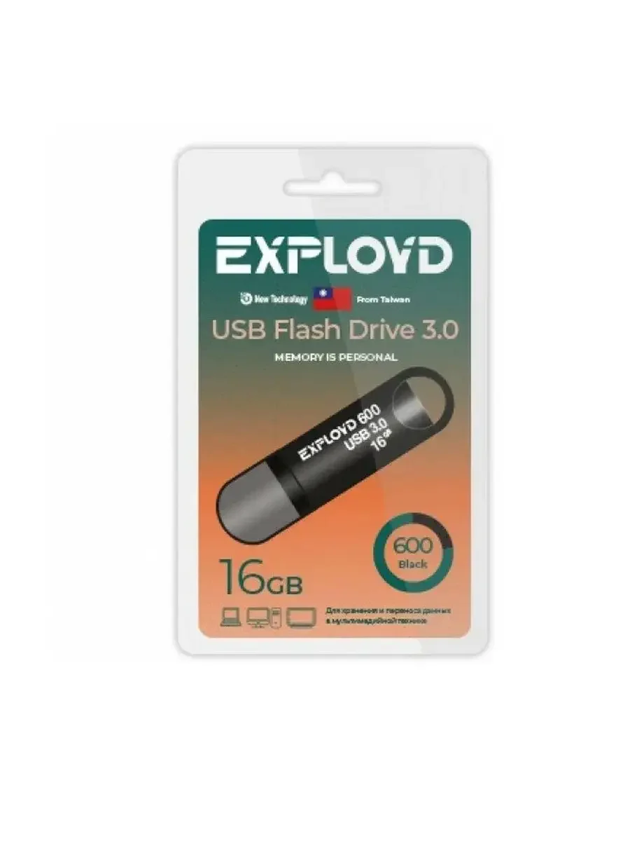 Флешка USB Exployd 650 Black (EX-32Gb-650-Black), 32Gb, USB 2.0, R/W 15/8, черный
