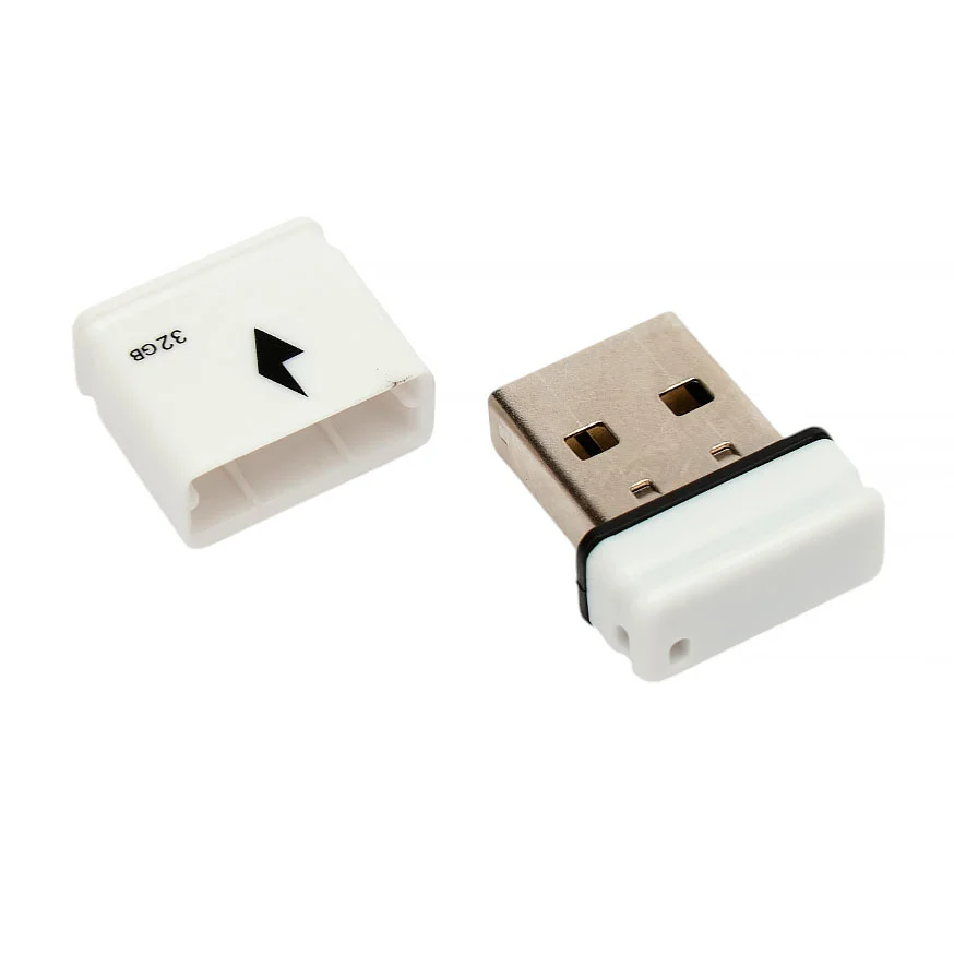 Флешка USB Gembird GFL-2.0-32mini, 32Gb, USB 2.0, R/W 30/15, белый
