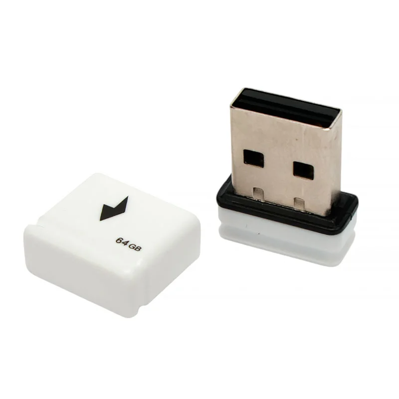 Флешка USB Gembird GFL-2.0-64mini, 64Gb, USB 2.0, R/W 30/15, белый