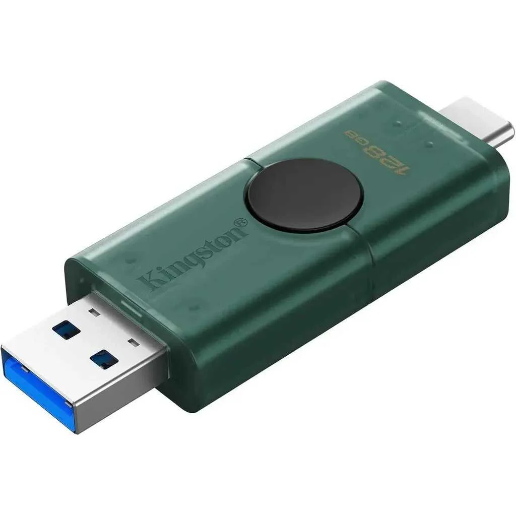 Флешка USB Kingston 128Gb DataTraveler DTDEG2/128Gb, USB3.2, Type-C, зеленая