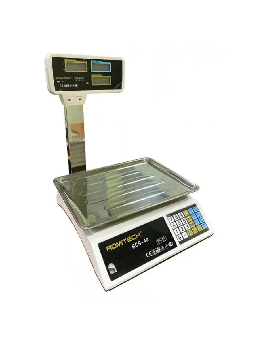 Весы торговые электронные ROMITECH  RCS-40 счетные с вертикальной стойкой 40кг