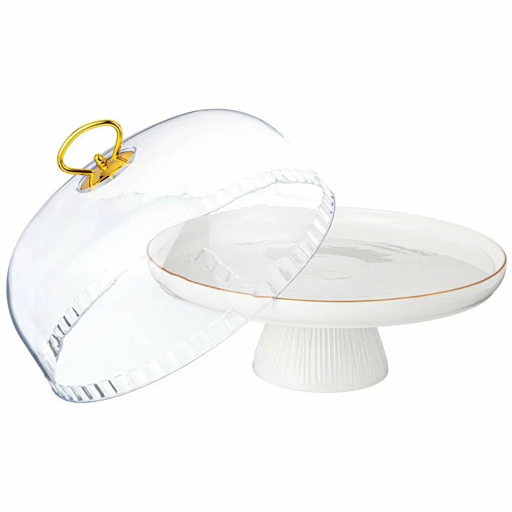 ТОРТОВНИЦА LEFARD "HERBAL" НА НОЖКЕ 28*23,5 СМ С ПЛАСТИКОВОЙ КРЫШКОЙ СИНЯЯ (КОР=6ШТ.)