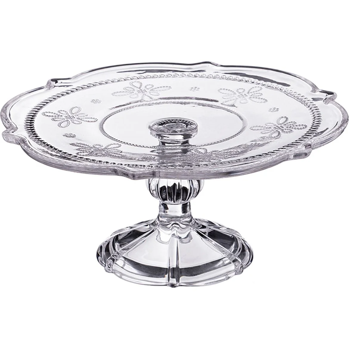 ТОРТОВНИЦА НА НОЖКЕ "MUZA CRYSTAL" ДИАМЕТР=30 СМ. ВЫСОТА=15 СМ. (КОР=4ШТ.)