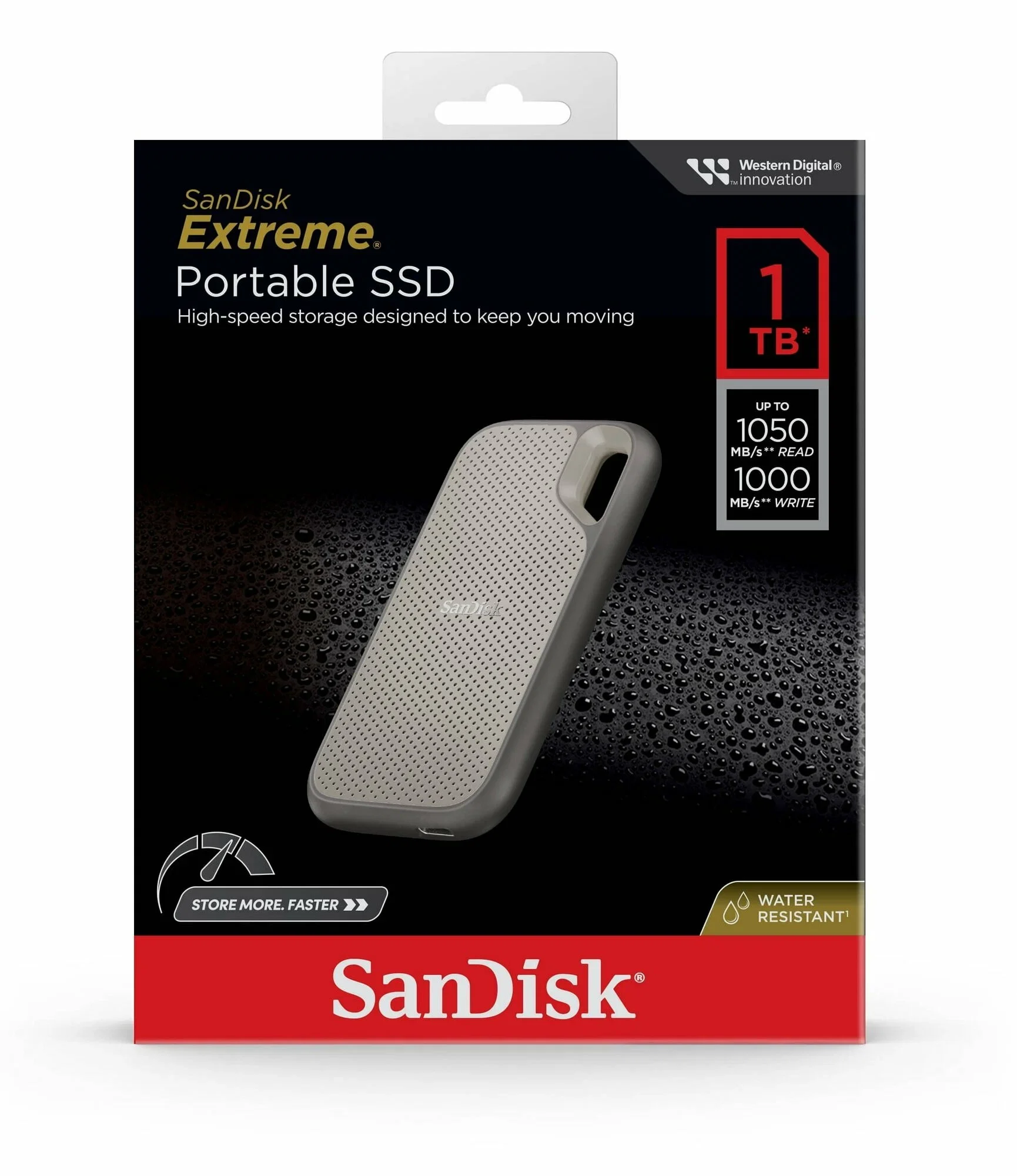 Внешний SSD SanDisk Extreme, 1TB, USB 3.2 Gen 2 Type-C, R/W 1050/1000, серый