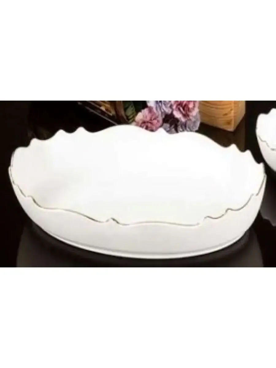 137-L Блюдо овальное глубокое с ручками  38×24см фарфор ( Lemoges)1к/8шт