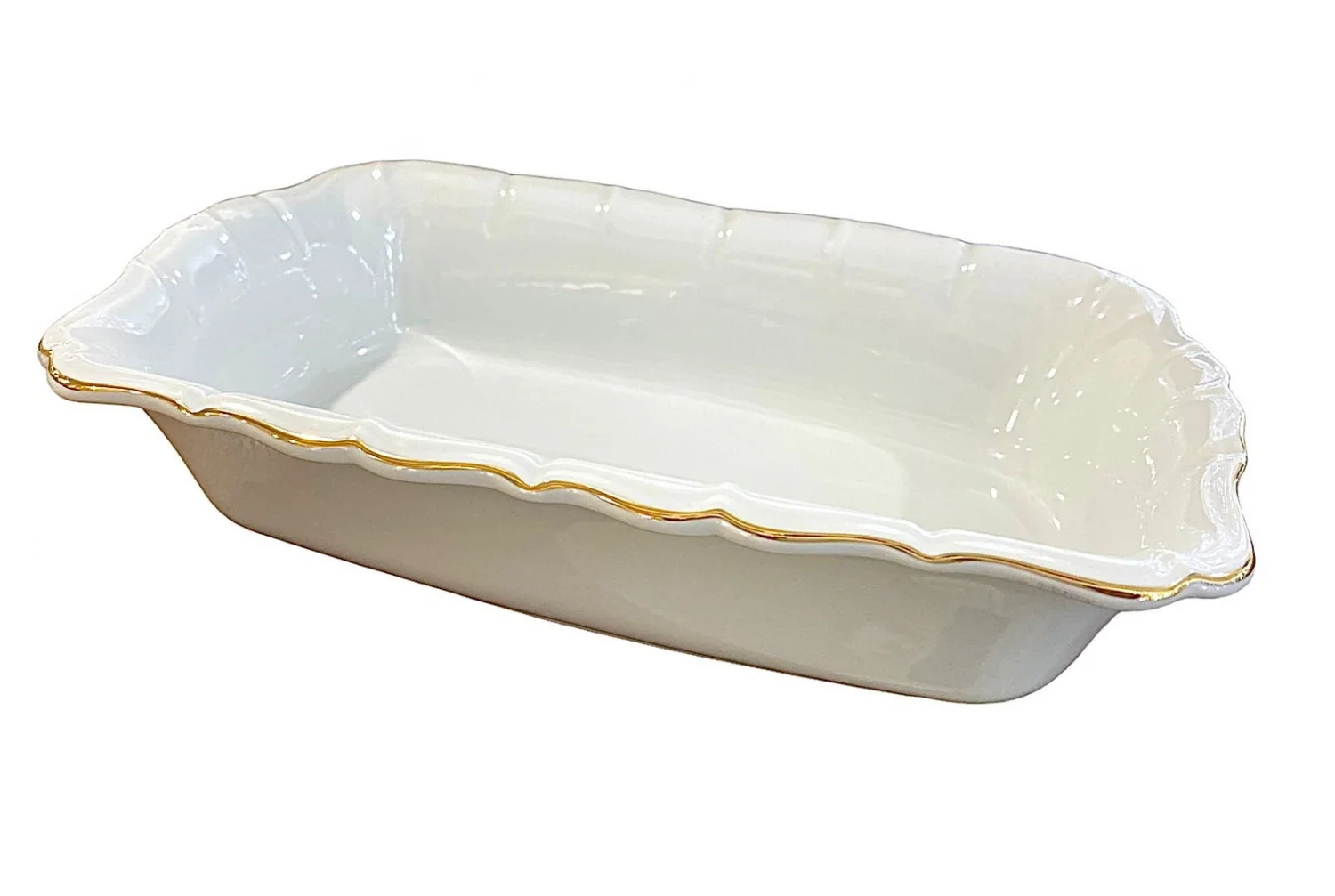 204-L Блюдо овальн глуб с ручками 43×23см фарфор ( Lemoges) 1к/8шт