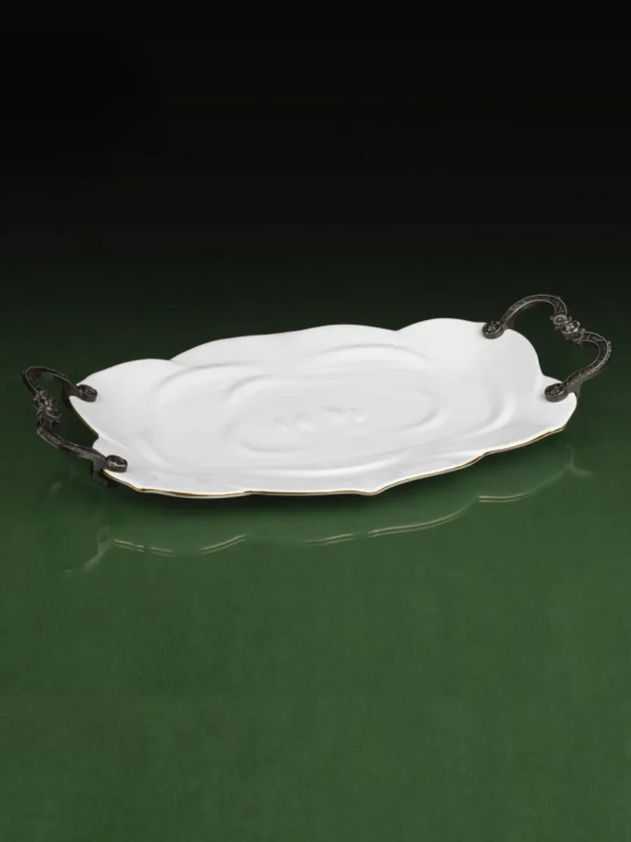 601-S Блюдо с ручками 41*20см  1к/8шт фарфор ( Lemoges)