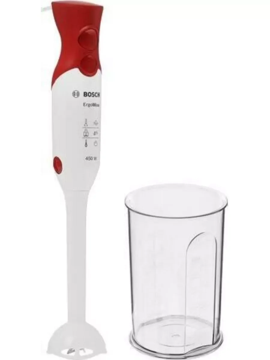 Блендер погружной Bosch MSM64010, 450 Вт, 2 скорости, стакан 0,6 л. с турборежимом