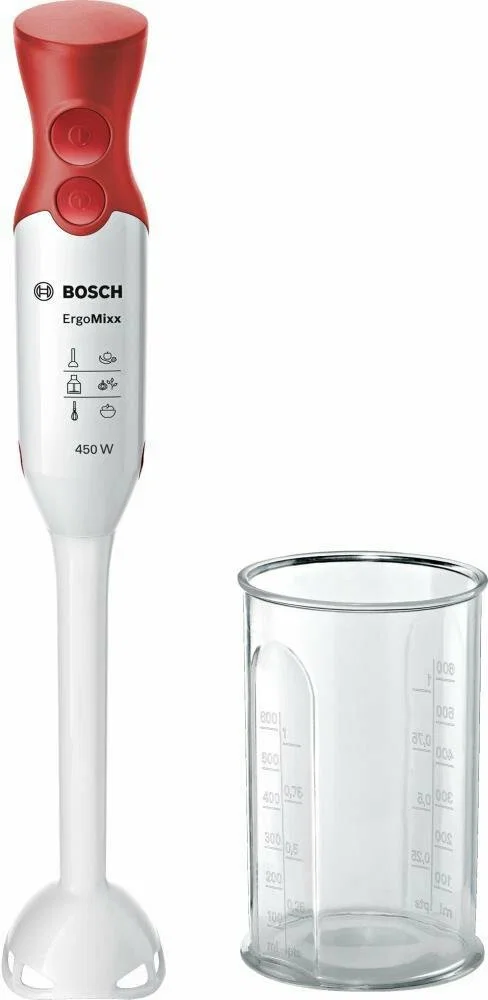 Блендер погружной Bosch MSM64010, 450 Вт, 2 скорости, стакан 0,6 л. с турборежимом