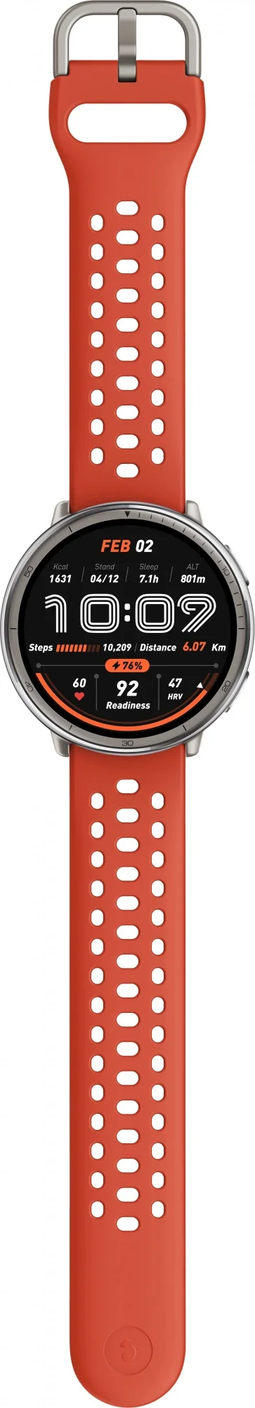 Умные часы Amazfit Active 2R A2437 Premium 43.9мм 1.32" AMOLED корп.серебристый рем.черный разм.брасл.:150-210мм (1746931)