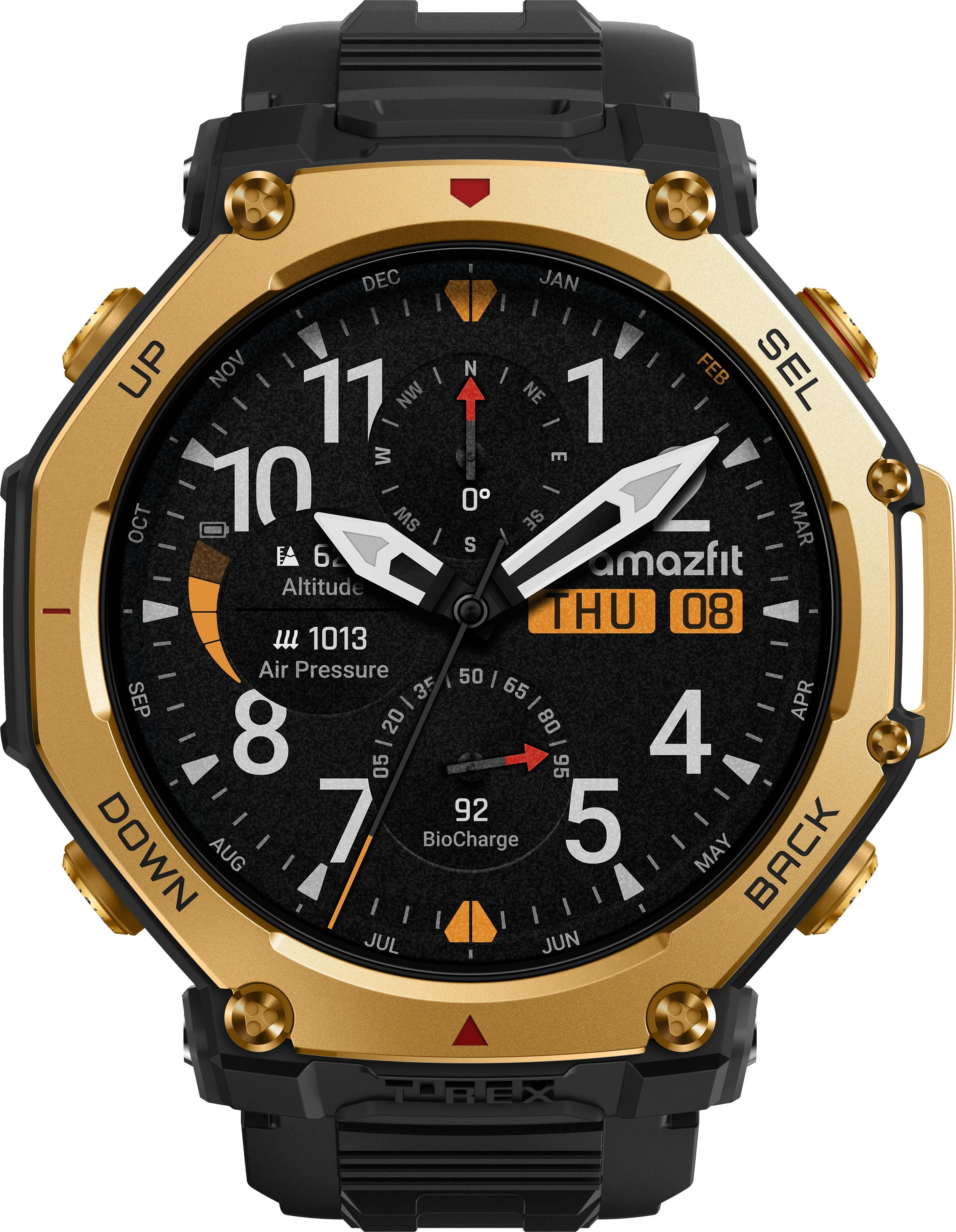 Умные часы Amazfit T-rex 3 Pro A2549 1.5" AMOLED корп.золотистый рем.черный
