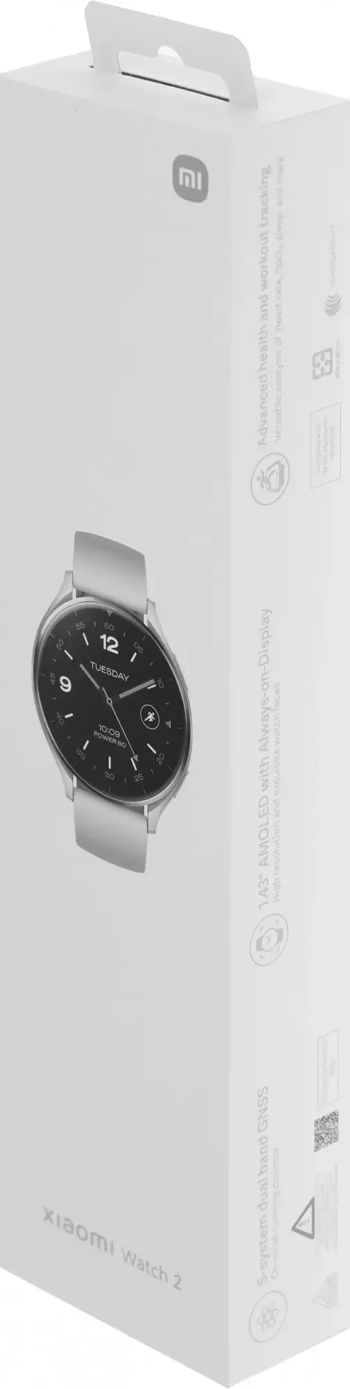 Смарт-часы Xiaomi Watch 2 1.43" AMOLED корпус серый ремешок белый разм.брасл.:140-210мм